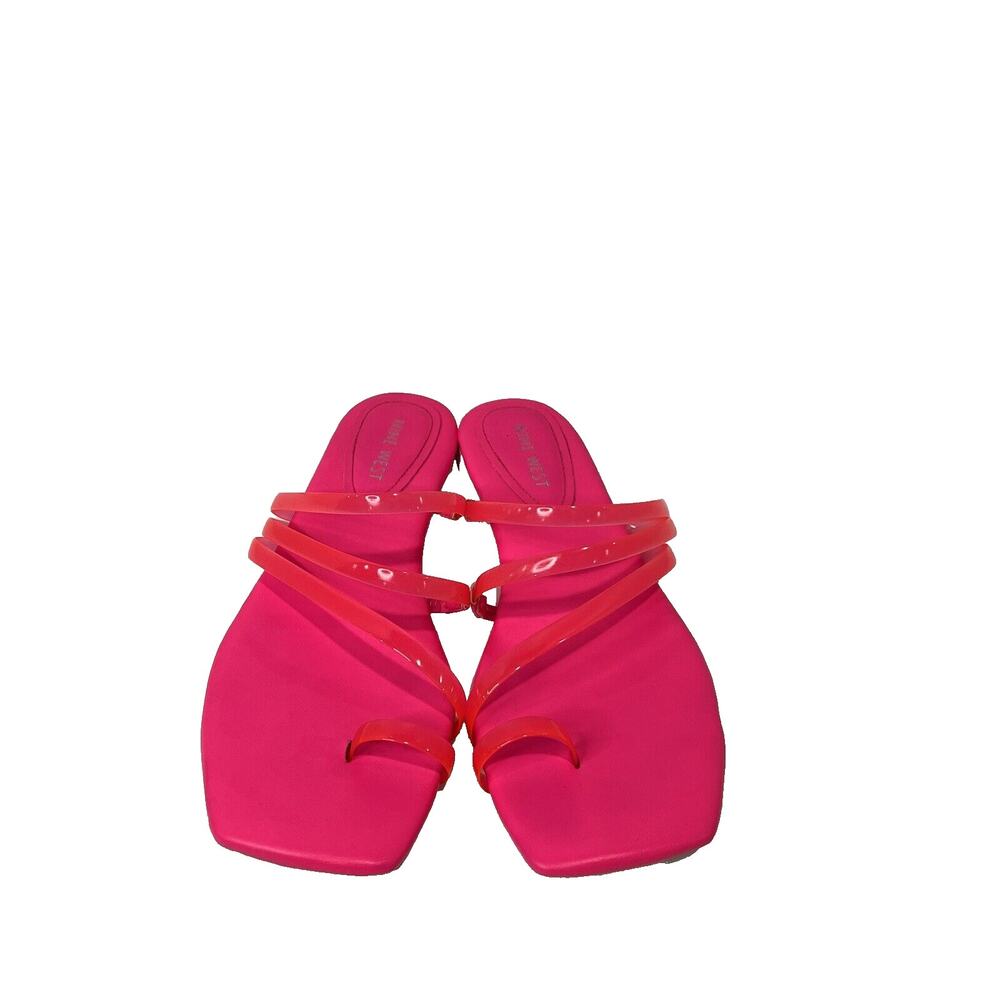 Nine West Darbie 3 Strappy Slip-on Flat Sandals Sz 8